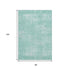 8' X 10' Turquoise And Ivory Abstract Washable Area Rug With UV Protection