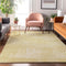 8' X 10' Wheat And Ivory Abstract Washable Area Rug With UV Protection