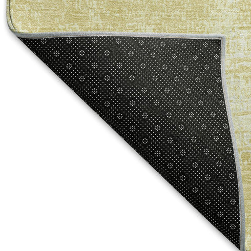 8' X 10' Wheat And Ivory Abstract Washable Area Rug With UV Protection