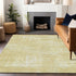 8' X 10' Wheat And Ivory Abstract Washable Area Rug With UV Protection
