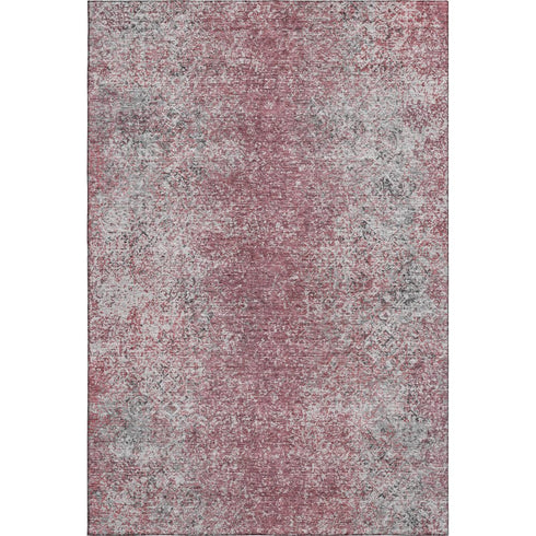 5' X 8' Merlot And Gray Abstract Washable Area Rug With UV Protection