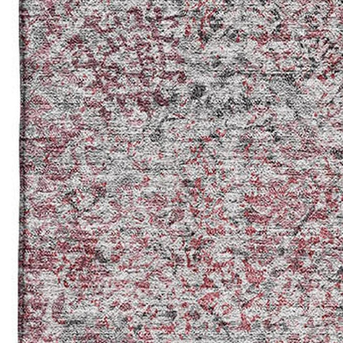 5' X 8' Merlot And Gray Abstract Washable Area Rug With UV Protection
