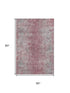 5' X 8' Merlot And Gray Abstract Washable Area Rug With UV Protection