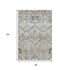 8' X 10' Beige And Gray Floral Washable Area Rug With UV Protection