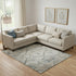8' X 10' Beige And Gray Floral Washable Area Rug With UV Protection