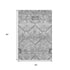5' X 8' Gray And Silver Floral Washable Area Rug With UV Protection