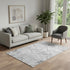 5' X 8' Gray And Silver Floral Washable Area Rug With UV Protection