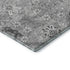 8' X 10' Gray And Silver Floral Washable Area Rug With UV Protection