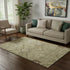 5' X 8' Brown And Beige Floral Washable Area Rug With UV Protection