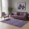 5' X 8' Eggplant And Gray Floral Washable Area Rug With UV Protection