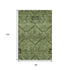 8' X 10' Olive Green And Gray Floral Washable Area Rug With UV Protection
