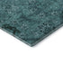 8' Teal And Gray Floral Washable Round Rug With UV Protection