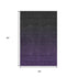 5' X 8' Eggplant And Charcoal Ombre Washable Area Rug With UV Protection