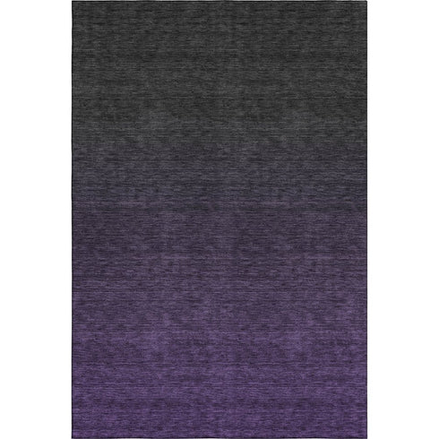 5' X 8' Eggplant And Charcoal Ombre Washable Area Rug With UV Protection