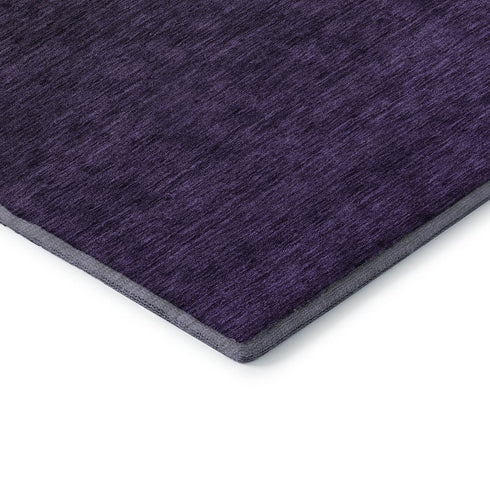 5' X 8' Eggplant And Charcoal Ombre Washable Area Rug With UV Protection