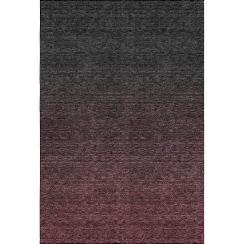 5' X 8' Merlot And Charcoal Ombre Washable Area Rug With UV Protection