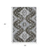 5' X 8' Chocolate Gray And Ivory Medallion Washable Area Rug With UV Protection