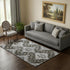 5' X 8' Chocolate Gray And Ivory Medallion Washable Area Rug With UV Protection