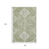 8' X 10' Artichoke Green And Ivory Medallion Washable Area Rug With UV Protection