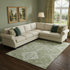 8' X 10' Artichoke Green And Ivory Medallion Washable Area Rug With UV Protection