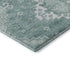 8' Aqua And Ivory Medallion Washable Round Rug With UV Protection