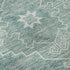 8' Aqua And Ivory Medallion Washable Round Rug With UV Protection