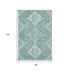 8' X 10' Aqua And Ivory Medallion Washable Area Rug With UV Protection
