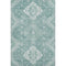 8' X 10' Aqua And Ivory Medallion Washable Area Rug With UV Protection