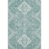 8' X 10' Aqua And Ivory Medallion Washable Area Rug With UV Protection