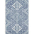 5' X 8' Blue And Ivory Medallion Washable Area Rug With UV Protection