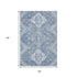 5' X 8' Blue And Ivory Medallion Washable Area Rug With UV Protection