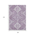 8' X 10' Lavender And Ivory Medallion Washable Area Rug With UV Protection