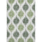 5' X 8' Fern Green And Ivory Ikat Washable Area Rug With UV Protection