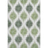 5' X 8' Fern Green And Ivory Ikat Washable Area Rug With UV Protection