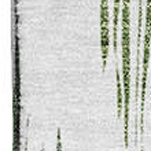 5' X 8' Fern Green And Ivory Ikat Washable Area Rug With UV Protection