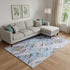 8' X 10' Blue Brown And Blush Geometric Washable Area Rug With UV Protection