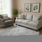 8' Gray And Ivory Geometric Washable Round Rug With UV Protection