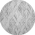 8' Gray And Ivory Geometric Washable Round Rug With UV Protection