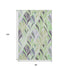 8' X 10' Green Purple And Ivory Geometric Washable Area Rug With UV Protection