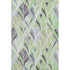 8' X 10' Green Purple And Ivory Geometric Washable Area Rug With UV Protection