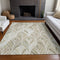 8' X 10' Khaki Beige And Ivory Geometric Washable Area Rug With UV Protection