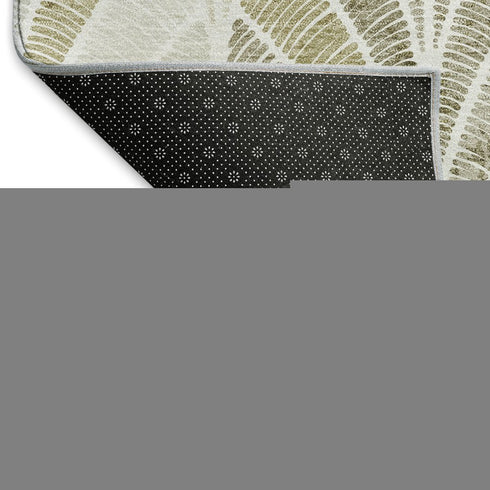 8' X 10' Khaki Beige And Ivory Geometric Washable Area Rug With UV Protection