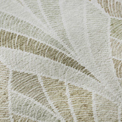 8' X 10' Khaki Beige And Ivory Geometric Washable Area Rug With UV Protection