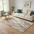 5' X 8' Orange Gold And Blue Geometric Washable Area Rug With UV Protection