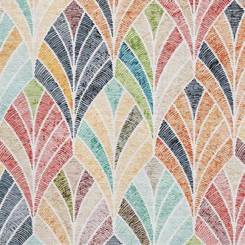 5' X 8' Orange Gold And Blue Geometric Washable Area Rug With UV Protection
