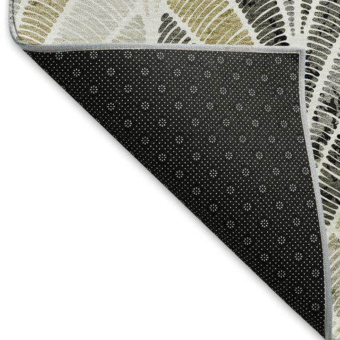 8' X 10' Taupe And Ivory Geometric Washable Area Rug With UV Protection