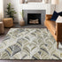 8' X 10' Taupe And Ivory Geometric Washable Area Rug With UV Protection