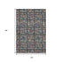 5' X 8' Black Purple And Teal Medallion Washable Area Rug With UV Protection
