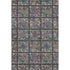 5' X 8' Black Purple And Teal Medallion Washable Area Rug With UV Protection