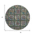 8' Fern Green Purple And Teal Medallion Washable Round Rug With UV Protection